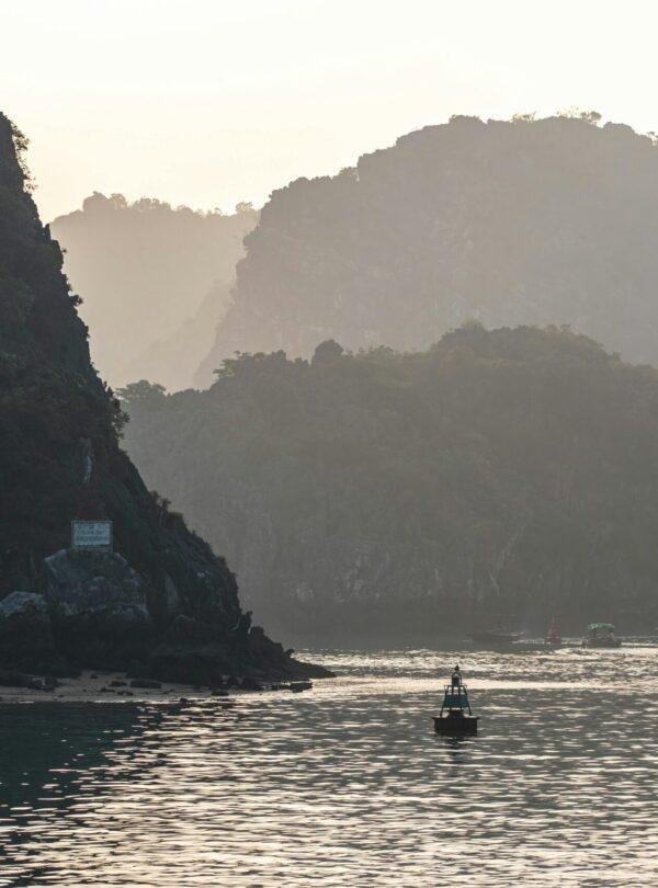 Ha Long Bay scenic limestone karsts and emerald waters in Vietnam