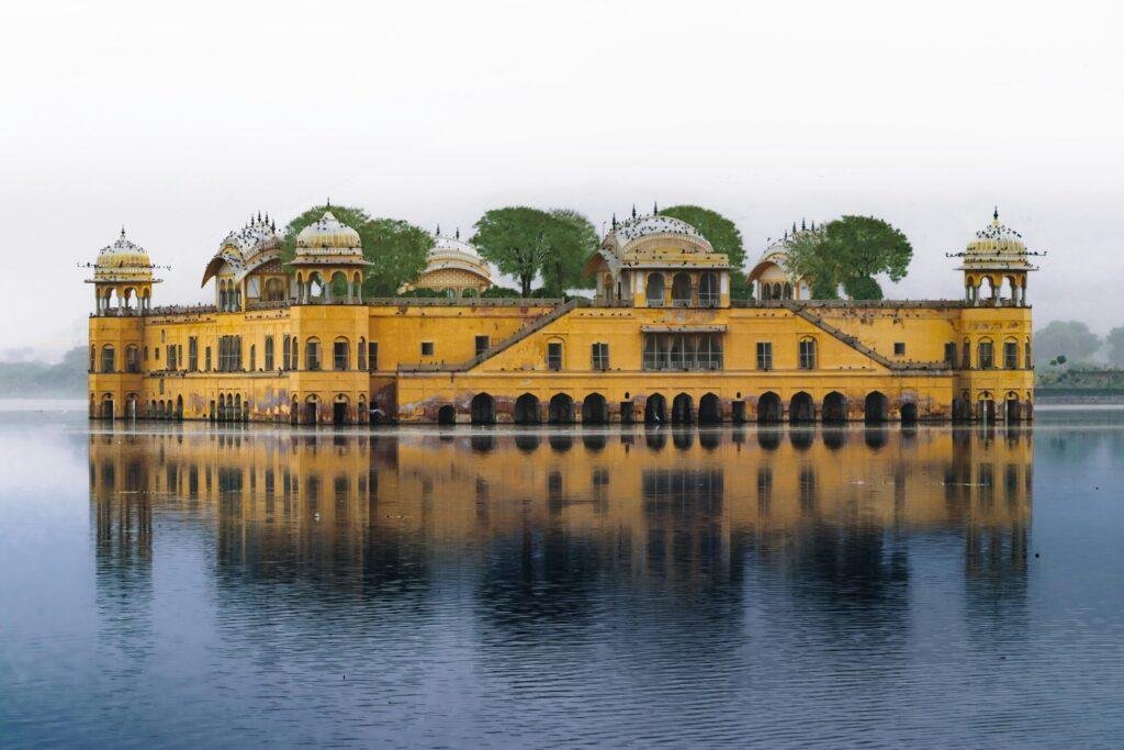 Jal Mahal palace in the middle of Man Sagar Lake Jaipur Rajasthan