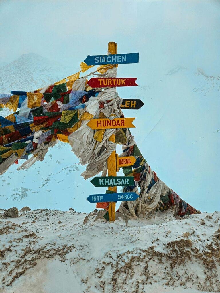 Khardung La Pass high‑altitude mountain pass with rugged Himalayan landscape in Ladakh India