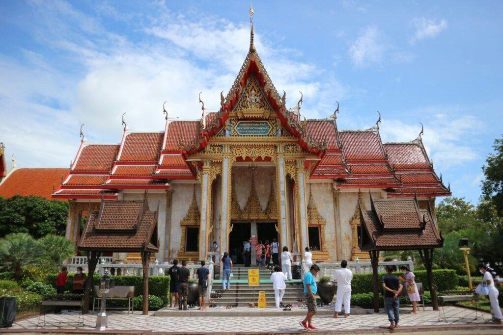 Tiger Cave Temple (Wat Tham Suea) in Krabi Thailand with golden Buddha and jungle views