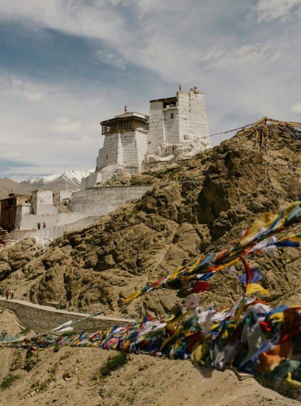 Magnetic Hill road illusion with Himalayan mountains near Leh Ladakh India