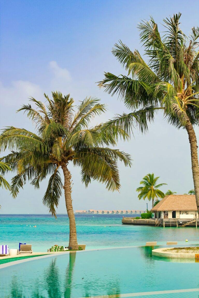 Maldives tour package showcasing luxury beach views, turquoise waters, and resort experiences