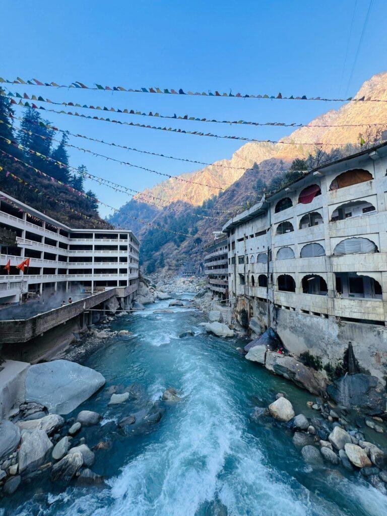 Boiling natural hot water springs at Manikaran on the Parvati River, Himachal Pradesh, India
