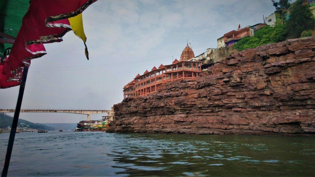 mkareshwar Jyotirlinga Temple on the Narmada River island, Madhya Pradesh, India