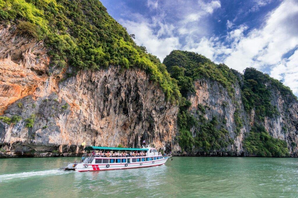 Speedboat tour on turquoise waters around Phi Phi Islands Thailand