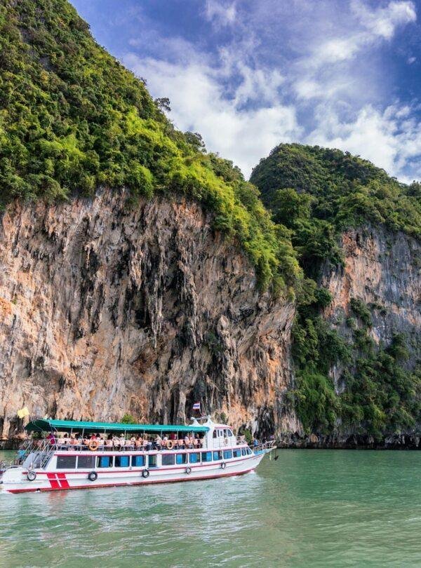 Speedboat tour on turquoise waters around Phi Phi Islands Thailand