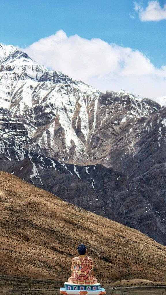 Spiti Valley Himalayan mountain landscape with rugged terrain in Himachal Pradesh India